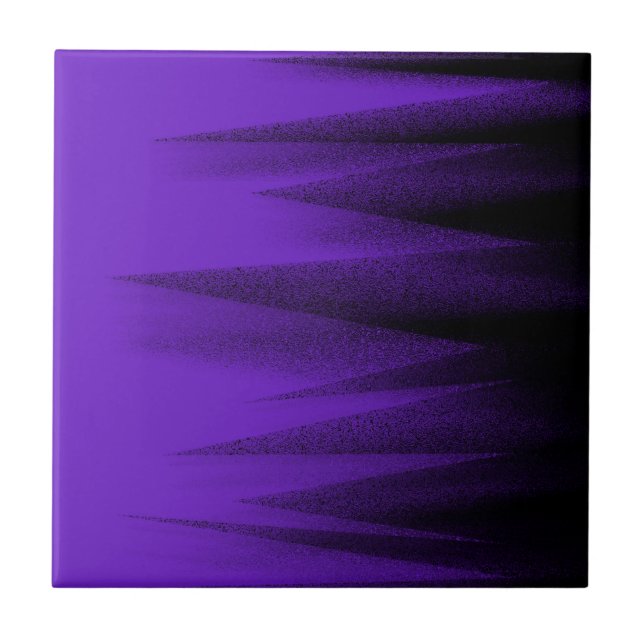Abstract Art Pastel Lavender Purple Black Tile (Front)