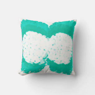 Abstract Art Pastel Turquoise Green White Throw Pillow