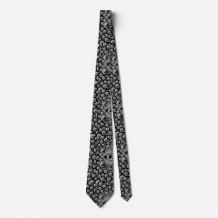 abstract art pattern black and grey tie