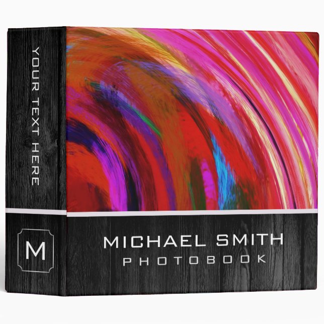 Abstract Art Photo Books Wood Look #15 Binder (Front/Spine)