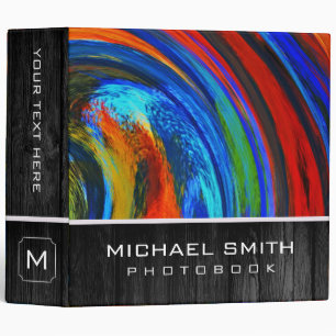 Abstract Art Photo Books Wood Look #16 Binder