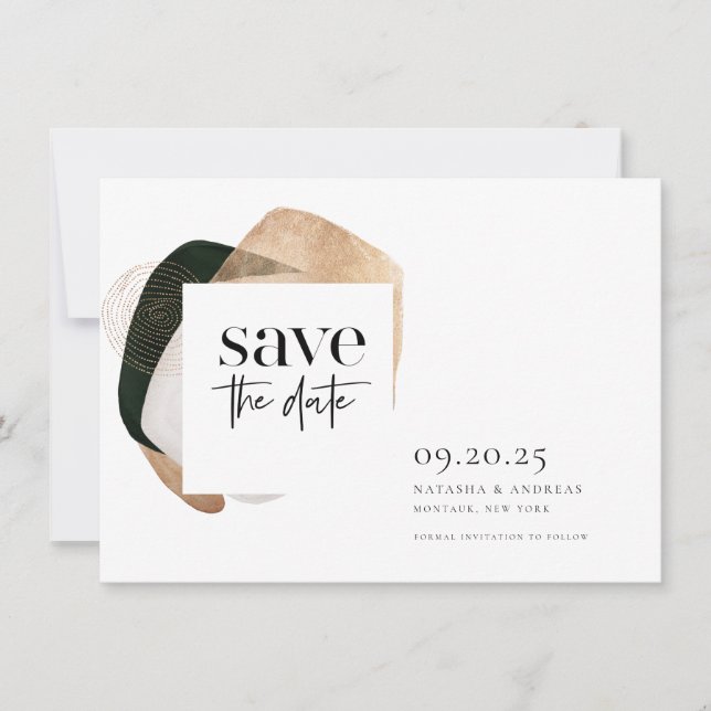 Abstract Art Photo Wedding Save The Date (Front)