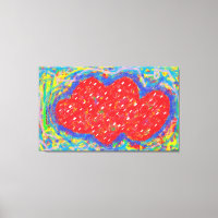 Abstract art picture blue mixed colors with red