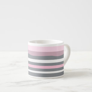 Abstract Art Pink Grey White Lines Espresso Cup