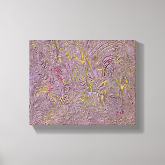 Abstract Art Pink Yellow Green Trendy Modern Canvas Print (Front)