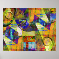 Abstract Art Poster-Let's Paint a Barn