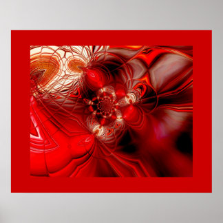 Abstract Art Poster Wrapped In Red 2