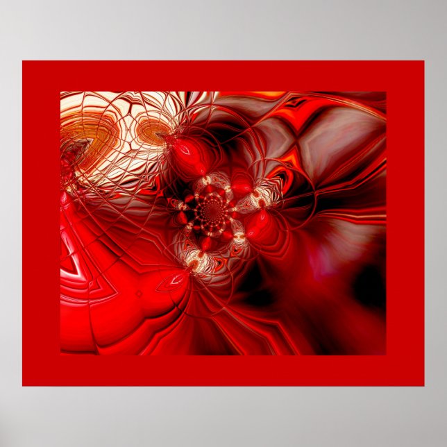 Abstract Art Poster Wrapped In Red 2 (Front)