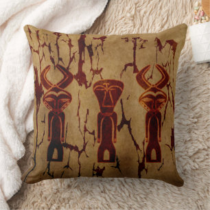 Abstract art Primitive African Throw Pillow