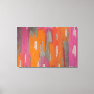 Abstract Art Print in Pink, Orange, and Grey