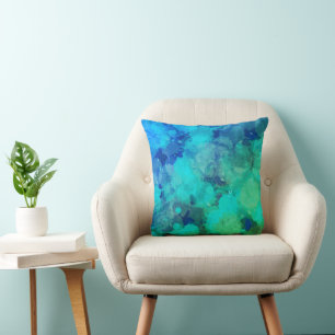 Abstract Art Purple Blue Pattern Throw Pillow