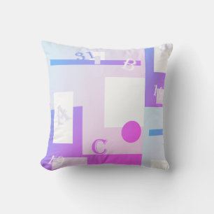Abstract Art Purple Blue Pink White Throw Pillow