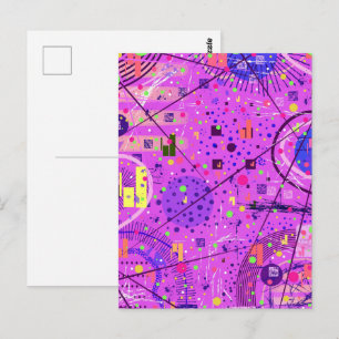 Abstract Art: Purple Glitch Postcard