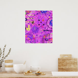 Abstract Art: Purple Glitch Poster