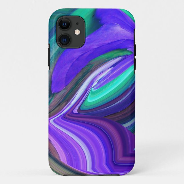 Abstract Art Purple N Teal Leaf Case-Mate iPhone Case (Back)