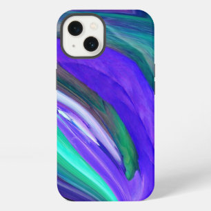 Abstract Art Purple N Teal Leaf iPad Case