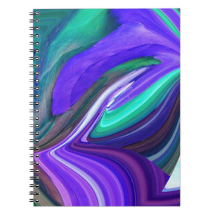 Abstract Art Purple N Teal Leaf Notebook