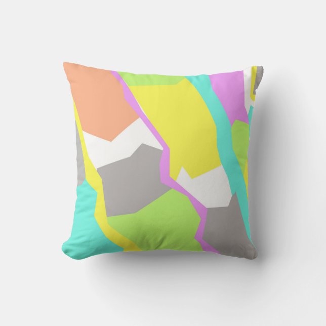 Abstract Art Purple Turquoise Cushion Throw Pillow (Front)