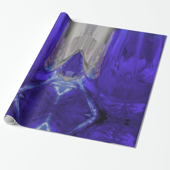 Abstract Art Purple White Paint Wrapping Paper (Unrolled)