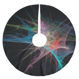 Abstract Art Rainbow Ice Brushed Polyester Tree Skirt