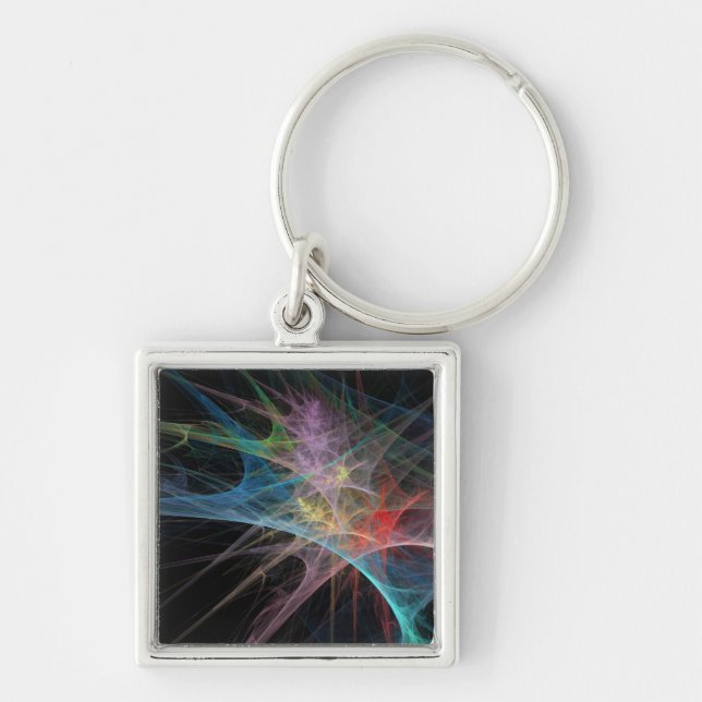 Abstract Art Rainbow Ice Keychain (Front)