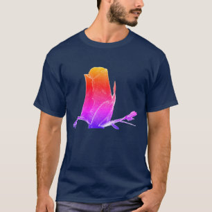 Abstract Art Rainbow Rosebud Flower Nature   T-Shirt