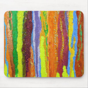 Abstract Art rainbow stripes paint drip Mouse Pad