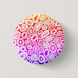 Abstract Art Random Blobby Shapes 1 Inch Round Button