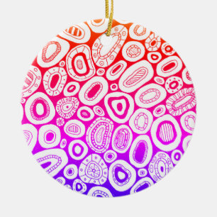 Abstract Art Random Blobby Shapes  Ceramic Ornament