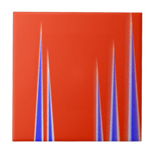 Abstract Art Red Blue White Minimalism Tile