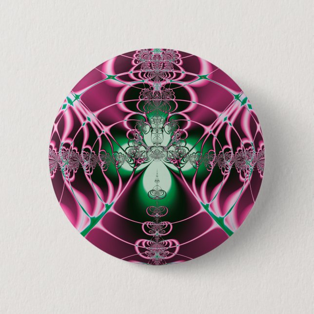 Abstract Art Red Flower 2 Inch Round Button (Front)