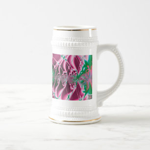 Abstract Art Red Flower Beer Stein
