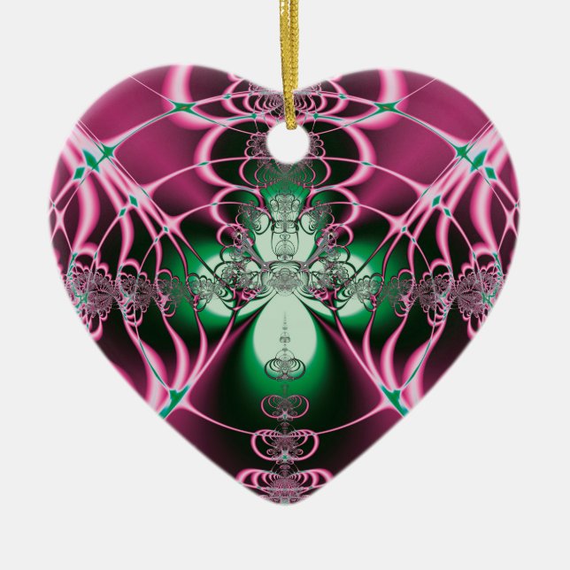 Abstract Art Red Flower Ceramic Ornament (Front)