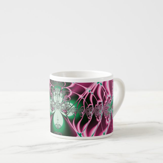 Abstract Art Red Flower Espresso Cup (Front Right)