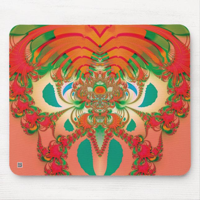 Abstract Art Red Owl Mouse Pad (Front)