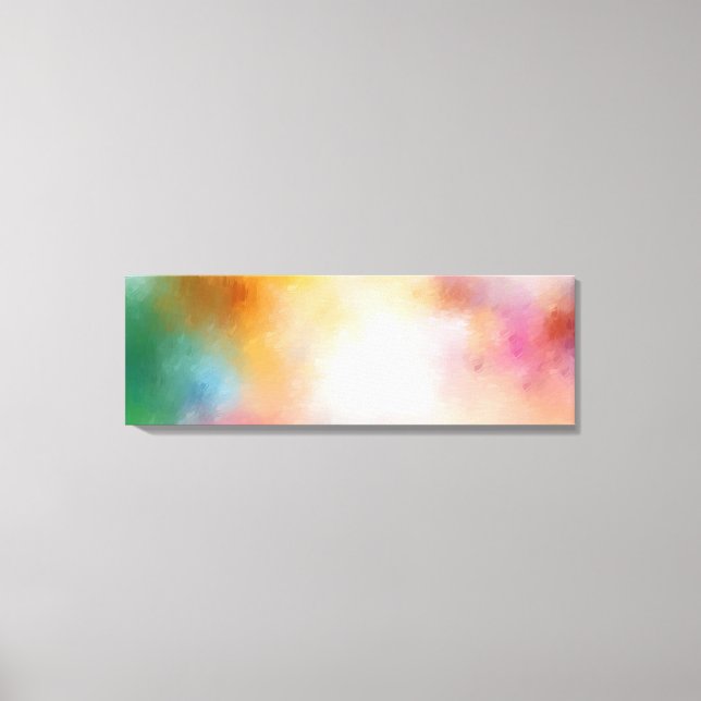 Abstract Art Red Pink Yellow Green Blue Trendy Canvas Print (Front)