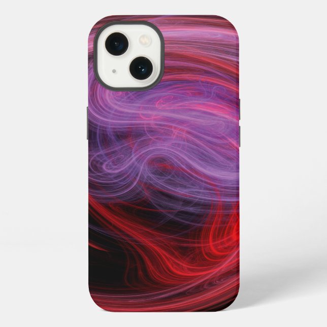 Abstract Art Red Wave iPhone Case (Back)