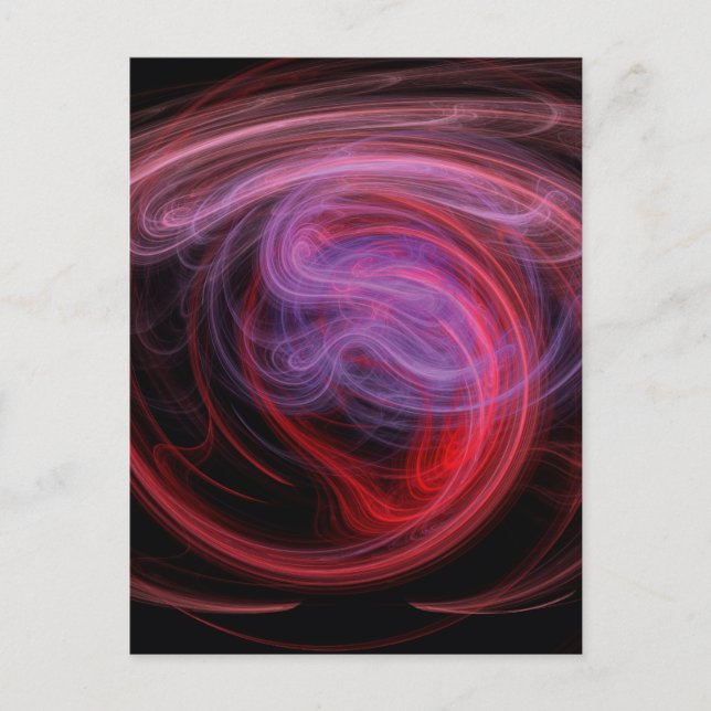 Abstract Art Red Wave Postcard (Front)
