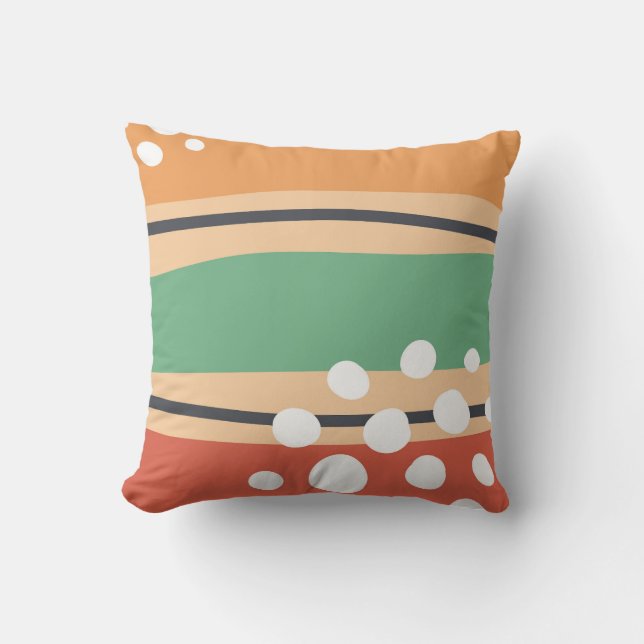 Abstract art retro waves throw pillow (Front)
