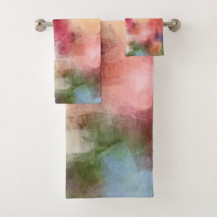Abstract Art Roses Flowers Modern Floral Elegant Bath Towel Set