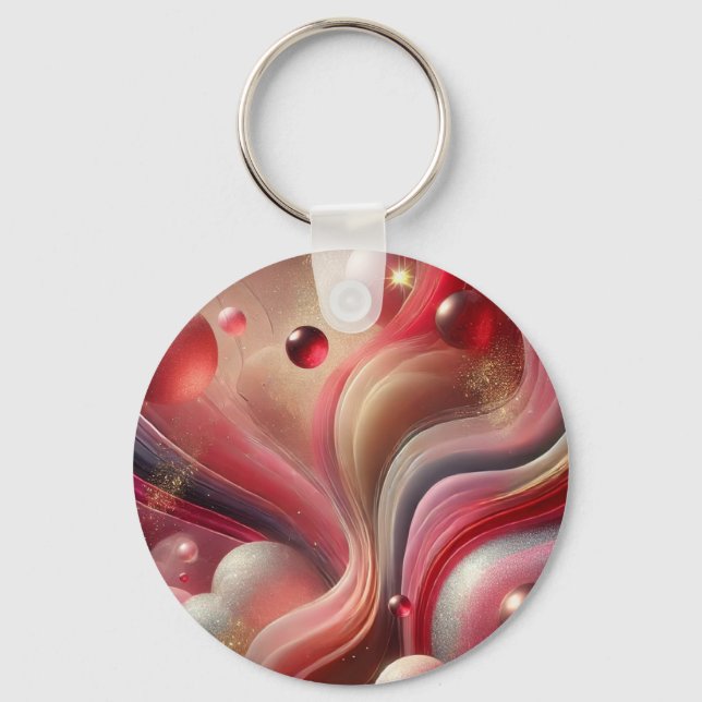 Abstract Art Round Keychain (Front)
