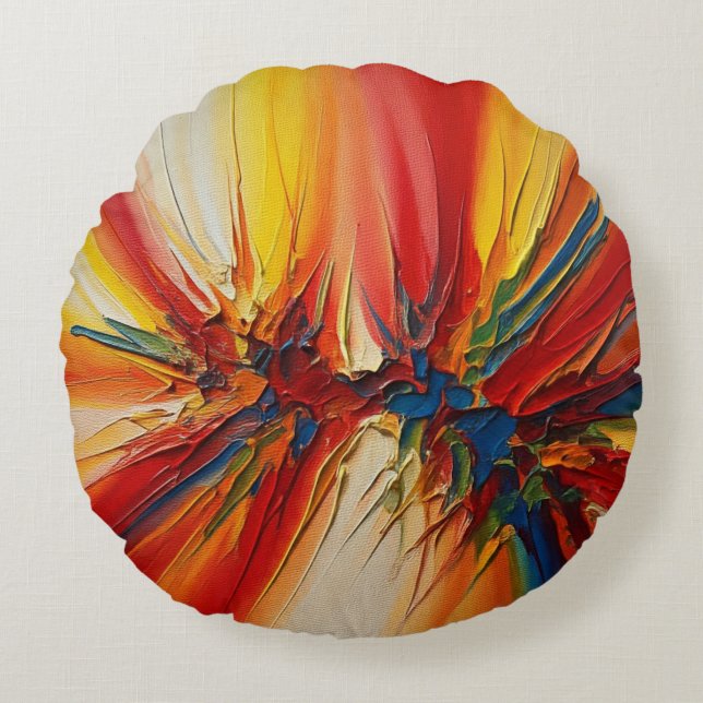 Abstract art round pillow (Front)