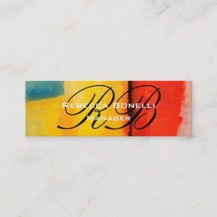 Abstract Art Script Monogram Skinny Business Card