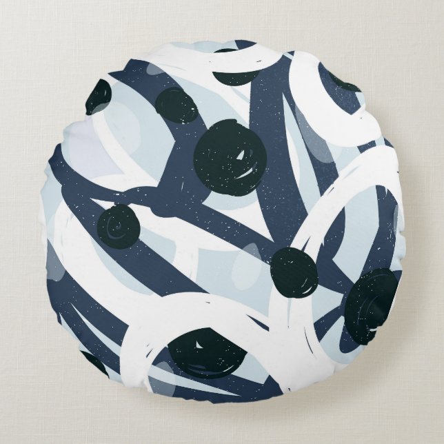 Abstract Art: Seamless Painting Illustration Round Pillow (Front)