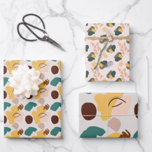 Abstract Art Shades of Brown Wrapping Paper Sheets