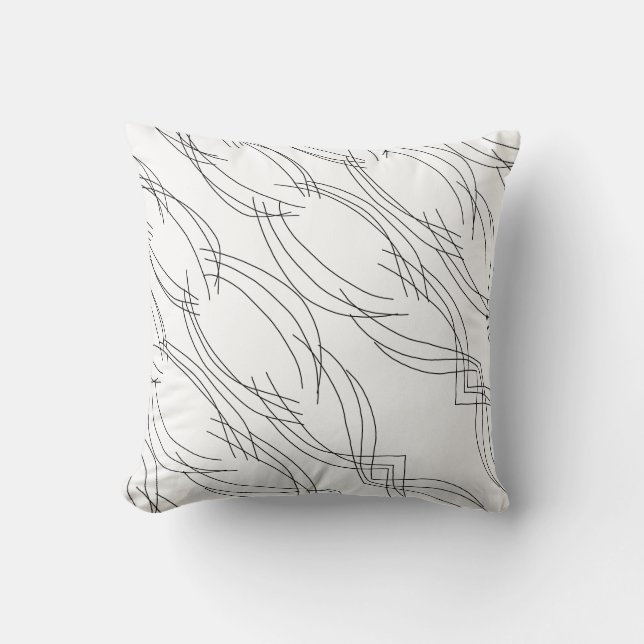 Abstract Art Sketch Cushion Throw Pillow (Front)