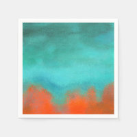 Abstract Art Sky Fire Lava Coral Turquoise Orange