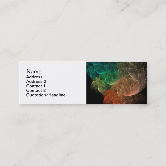Abstract Art Space Bird Mini Business Card (Front)