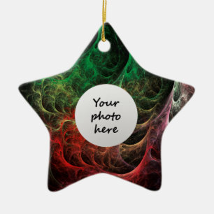 Abstract Art Space Fire Ceramic Ornament