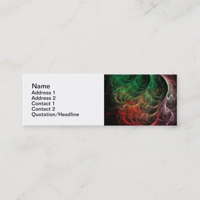Abstract Art Space Fire Mini Business Card (Front)